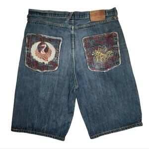 RMC Red Monkey Clothing Mens Shorts Size 38 Y2K Streetwear Jeans Denim Ksohoh